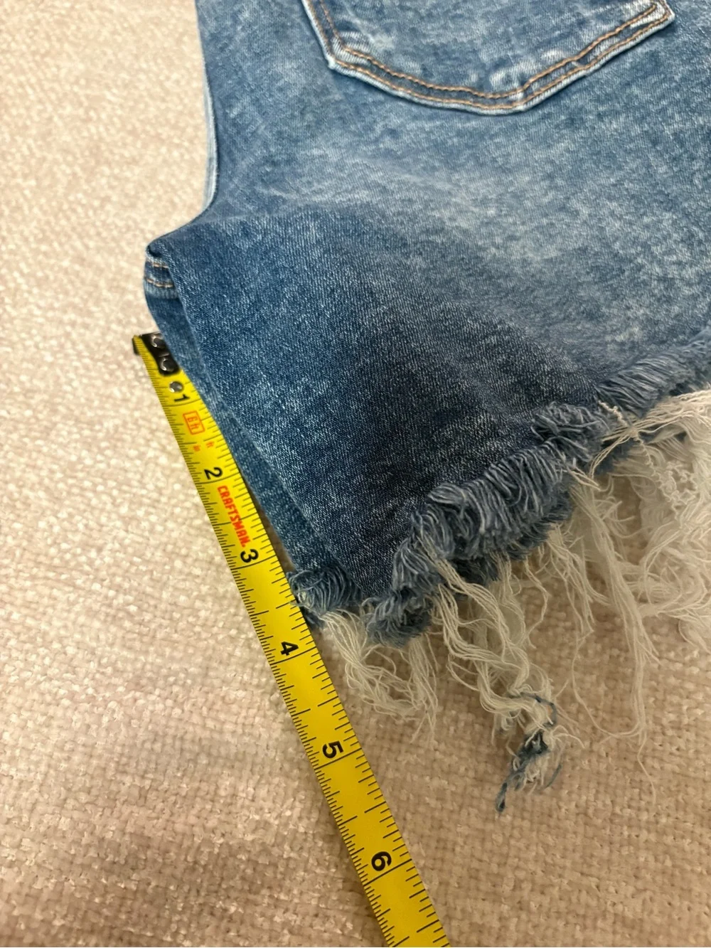 Women’s AE Curvy Hi-Rise Shortie Distressed Blue Denim Size 8